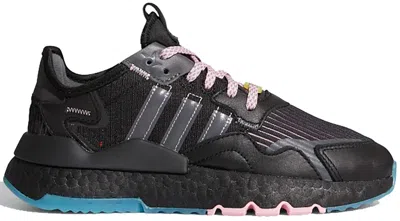 Pre-owned Adidas Originals Nite Jogger Ninja Sneakers In Core Black/grey Five/blue Glow In Multi