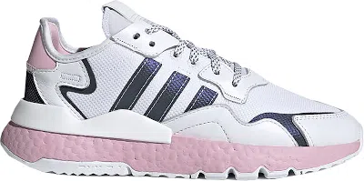 Pre-owned Adidas Originals Nite Jogger (women's) Sneakers In Cloud White/true Pink/core Black