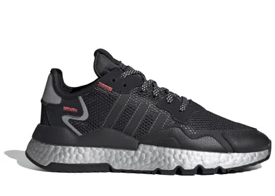 Pre-owned Adidas Originals Nite Jogger (women's) Sneakers In Core Black/ Shock Red/ Silver Metallic