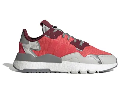 Pre-owned Adidas Originals Nite Jogger (women's) Sneakers In Shock Red/ Shock Red/ Grey One