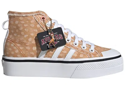 Pre-owned Adidas Originals Nizza Platform Mid Disney (women's) Sneakers In Cloud White/legacy Burgundy/off White