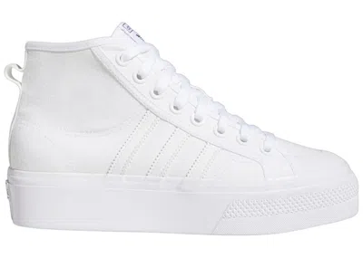 Pre-owned Adidas Originals Nizza Platform Mid (women's) Sneakers In Cloud White