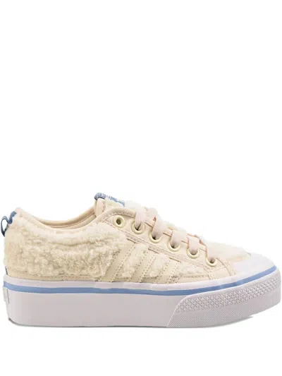 Adidas Originals Nizza Platform Sherpa Platform Sneakers In Neutral