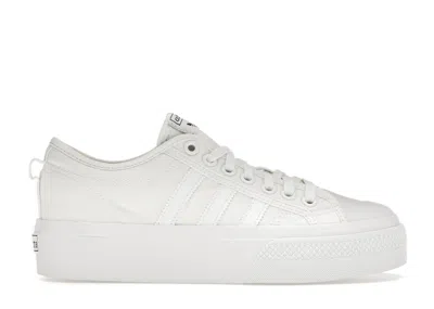 Pre-owned Adidas Originals Nizza Platform Triple White (women's) Sneakers In Cloud White
