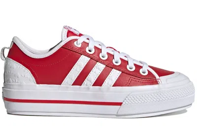 Pre-owned Adidas Originals Nizza Rf Platform Heart Embossed (women's) Sneakers In Scarelet Red/cloud White/core Black