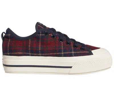Pre-owned Adidas Originals Nizza Rf Platform Low Plaid (women's) Sneakers In Cream White/legend Ink
