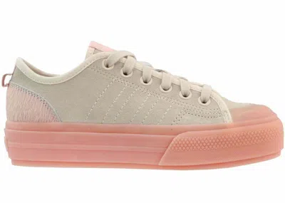 Pre-owned Adidas Originals Nizza Rf Platform Low (women's) Sneakers In Linen/vapour Pink