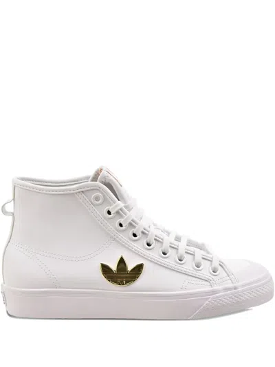 Adidas Originals Nizza Trefoil Hi Sneakers In White