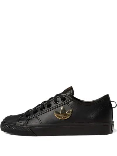 Adidas Originals Nizza Trefoil Sneakers In Black