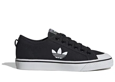 Pre-owned Adidas Originals Nizza Trefoil (women's) Sneakers In Core Black/ Cloud White/ Crystal White