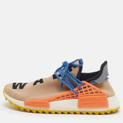 Pre-owned Adidas Originals Nmd Hu Pharrell Human Made Size 40.5 Beige Knit Fabric Low Top Sneakers In Sand