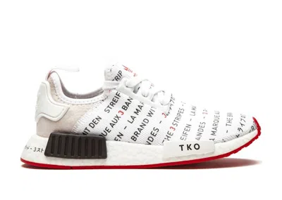 Pre-owned Adidas Originals Nmd R1 Tokyo White Sneakers In Core White/core Black/red