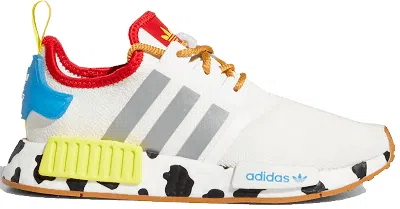 Pre-owned Adidas Originals Nmd R1 Toy Story Woody Sneakers In Cloud White/silver Metallic/bright Yellow