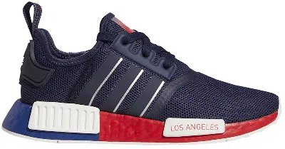 Pre-owned Adidas Originals Nmd R1 United By Sneakers Los Angeles In Collegiate Navy Blue/silver Metallic/scarelet Red