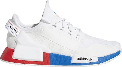 Pre-owned Adidas Originals Nmd R1 V2 White Red Blue Sneakers In Cloud White/crystal White/lush Red