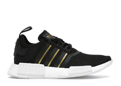 Pre-owned Adidas Originals Nmd_r1 (women's) Sneakers In Core Black/ Gold Metallic/ Crystal White In Multi