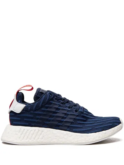 Adidas Originals Nmd_r2 Primeknit Sneakers In Blue