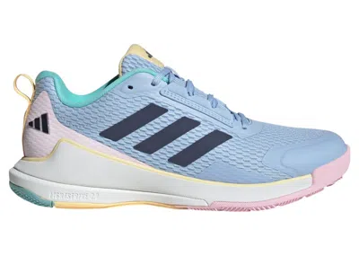 Pre-owned Adidas Originals Novaflight 2 Indoor (women's) Sneakers In Glow Blue/shadow Navy/core Black