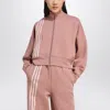 Adidas Originals Off Placed 3-stripes Zip Sweatshirt Pink In Pink