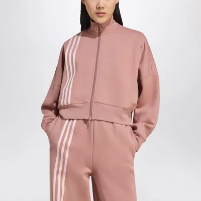 ADIDAS ORIGINALS ADIDAS ORIGINALS OFF PLACED 3 STRIPES ZIP SWEATSHIRT PINK