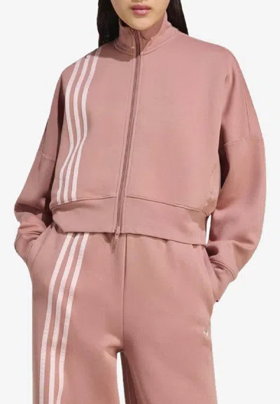 ADIDAS ORIGINALS OFF PLACED 3-STRIPES ZIP-UP SWEATSHIRT