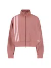 Adidas Originals 'off Placed 3 Stripes' Zipped Sweatshirt In Pink