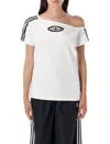 Adidas Originals Campus 2000 3-stripe Oval-detail T-shirt In White