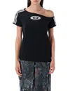 Adidas Originals Off Shoulder Tshirt In Black