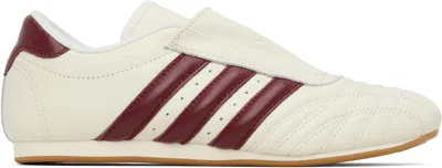 ADIDAS ORIGINALS OFF-WHITE & BURGUNDY TAEKWONDO SNEAKERS