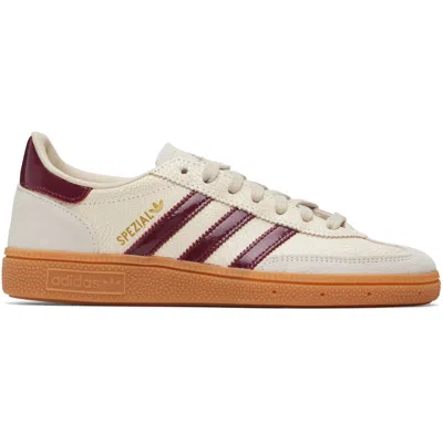 Adidas Originals Off-white & Burgundy Handball Spezial Sneakers