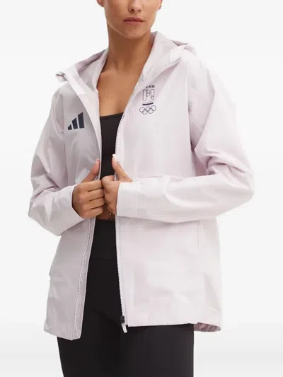 Adidas Originals Olympic-logo Hooded Jacket In Multi