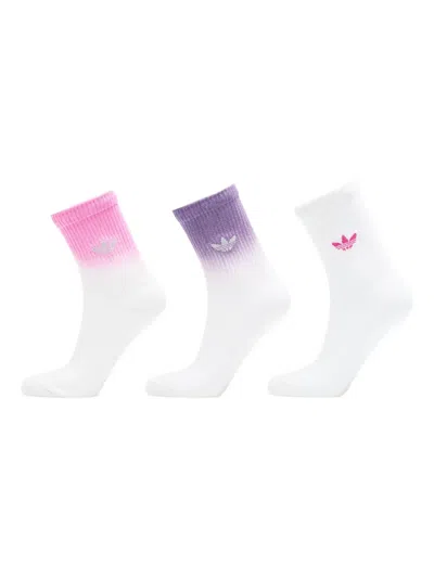 Adidas Originals Ombre Crew Socks (pack Of Three) In White