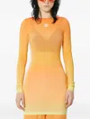 Adidas Originals Ombré Three-stripe Dress In Orange