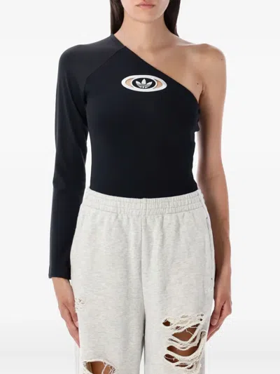 Adidas Originals Adidas Campus 2000 One-shoulder Bodysuit In Black