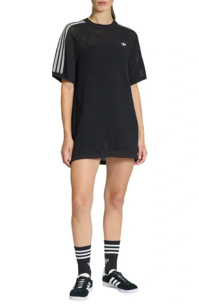 Adidas Originals Open Knit Minidress In Black