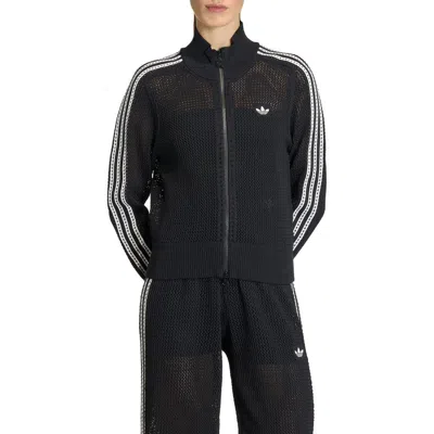 Adidas Originals Open Knit Track Jacket In Black