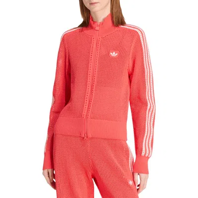 Adidas Originals Open Knit Track Jacket In Red