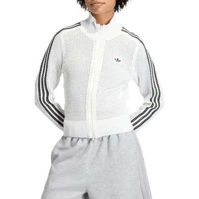 Adidas Originals Open Knit Track Jacket In White