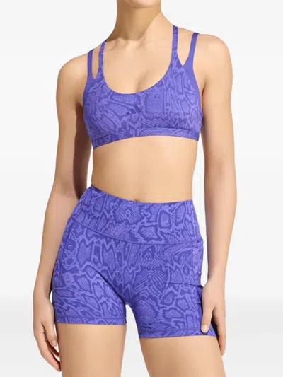 Adidas Originals Optime Snake-print Sports Bra In Purple