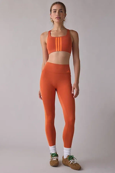 Adidas Originals Optime Workout 3-stripes Legging In Orange, Women's At Urban Outfitters