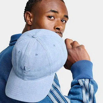 Adidas Originals Originals Denim Strapback Hat In Blue