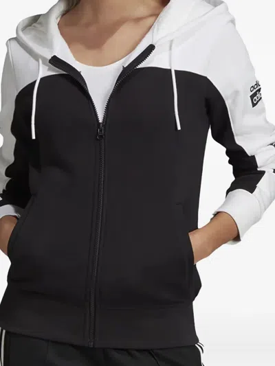 Adidas Originals Originals Logo Hooded Track Jacket In Black