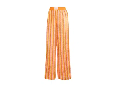 Pre-owned Adidas Originals Originals Women's Summer Glow Firebird Track Pants In Semi Lucid Fuchsia/hazy Orange/semi Solar Oran