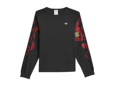 Pre-owned Adidas Originals Originals X Edison Chen Clot Raglan Long Sleeve Tee Shirt In Black