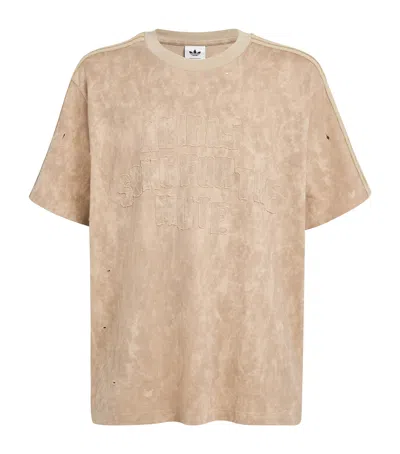 Adidas Originals Originals X Song For The Mute Distressed T-shirt In Brown