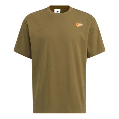 Adidas Originals Outdoor Scatter T-shirt 'focus Olive' In Brown