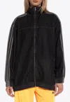 Adidas Originals Oversized Denim Adilenium Track Jacket In Black