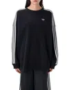 Adidas Originals Three-stripes Sweatshirt In Black