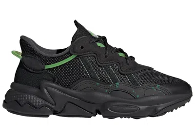 Pre-owned Adidas Originals Ozweego Black Sneakers In Core Black/solar Green