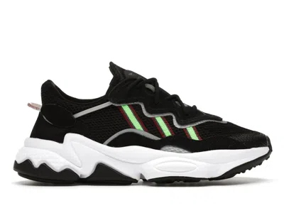 Pre-owned Adidas Originals Ozweego (youth) Sneakers In Core Black/solar Green/onix In Multi